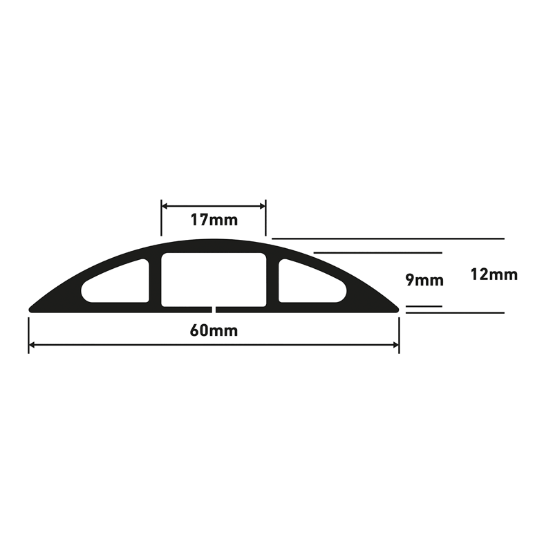 D-Line Aufbodenkanal 60x12mm 1.8m schwarz