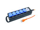 Steckdosenleiste GUMMI 5xT13 PUR 3x1.5mm2 3m mit Überstromschutzsch. IP21 sw/bl