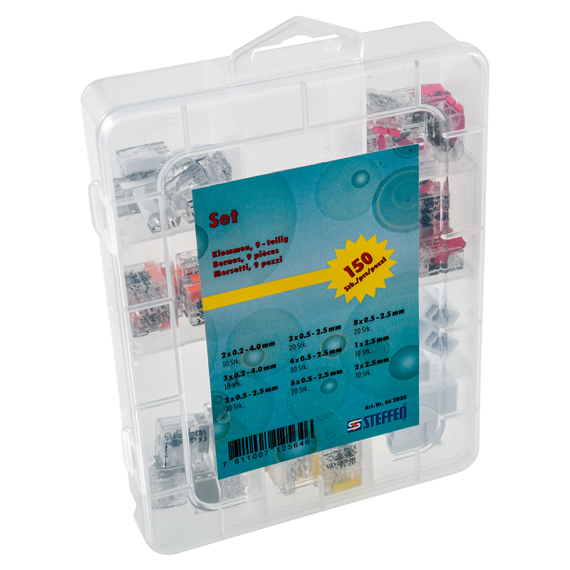 Verbindungsklemmen Set 9-teilig VPE 150 Stk. assortiert