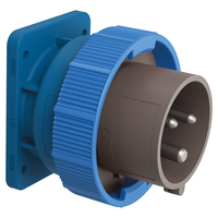 CEE Wand-Stecker 16/3 230V 6h vernickelt