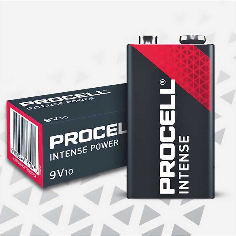Procell Intense 9.0V, Zn/MnO2, 6LR61, 9V, Pack à 10 Stk.