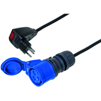 Rallonge Td 3x1.5mm2 2m T12-CEE16/3 avec prot. contre surintensités IP20/IP44 nr