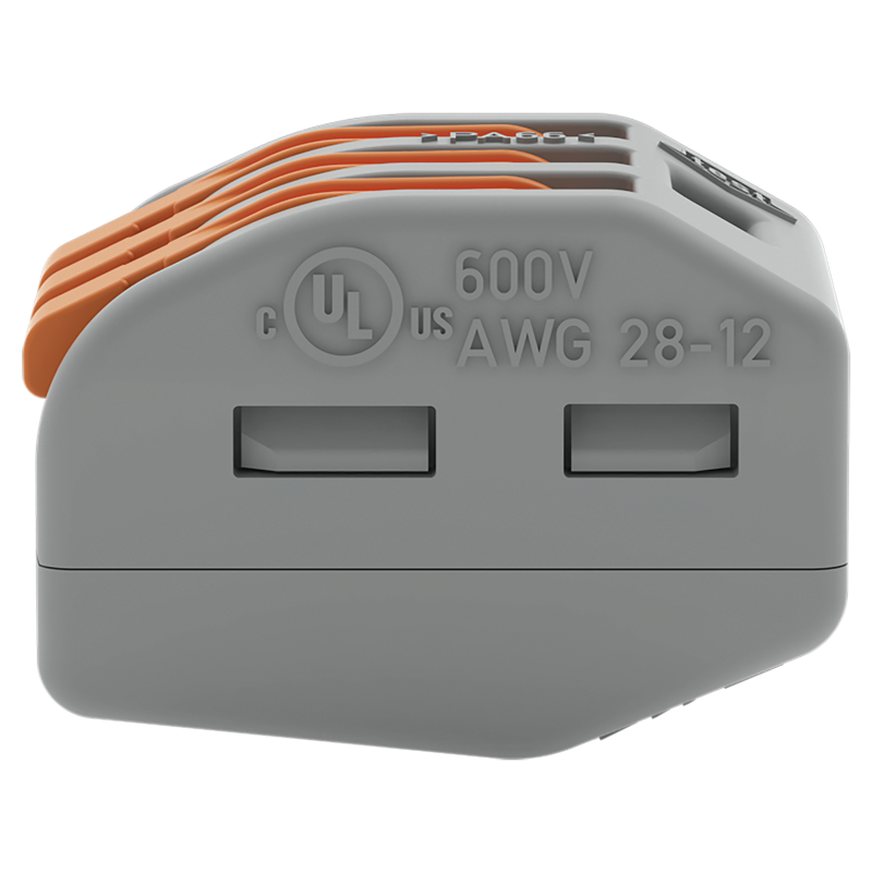 WAGO Borne à fiche CLASSIC 3x 0.08-4mm² avec levier de commande gr/or UE 5 pcs.
