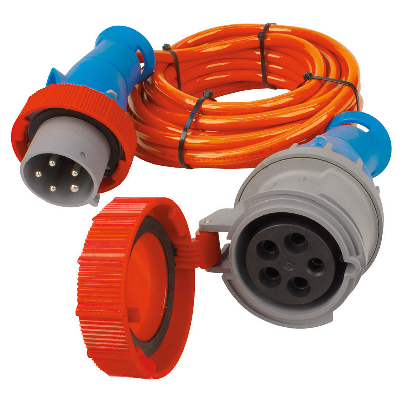 Rallonge électrique STEFFENFLEX EPR-PUR 5G2.5mm² 10m CEE32/5-CEE32/5 IP66 or