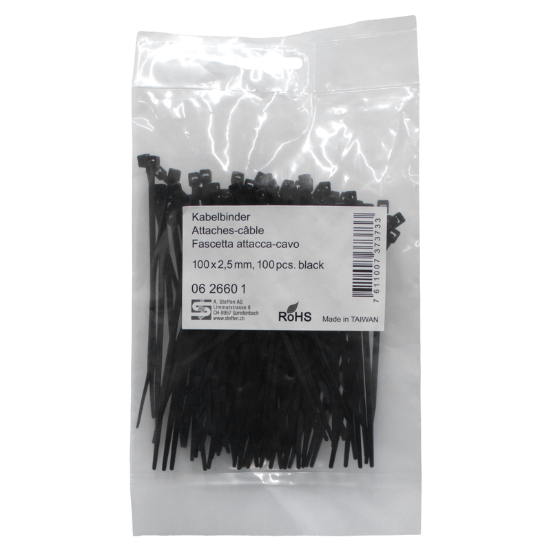 Fascette nera 100mm x 2.5mm