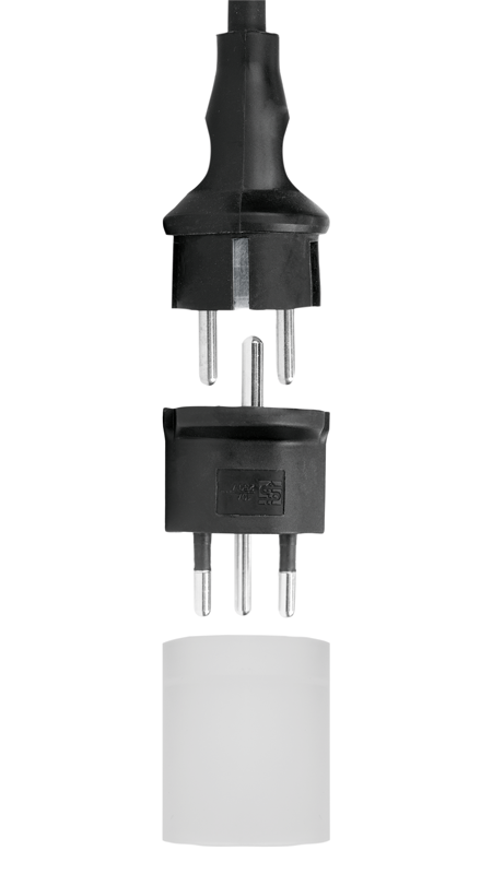 FIX Adapter Deutschland CEE7/7 - Schweiz T12 3-polig sw