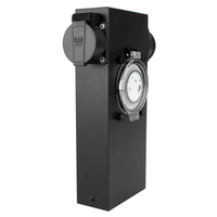 GardenLine Steckdosensäule mit Timer 2xT13 IP55 mit Überstromschutzschalter