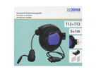 Avvolgicavo retrattile 1xT13 Td 3x1.5mm2 5m con spina T12 1m nr/bl