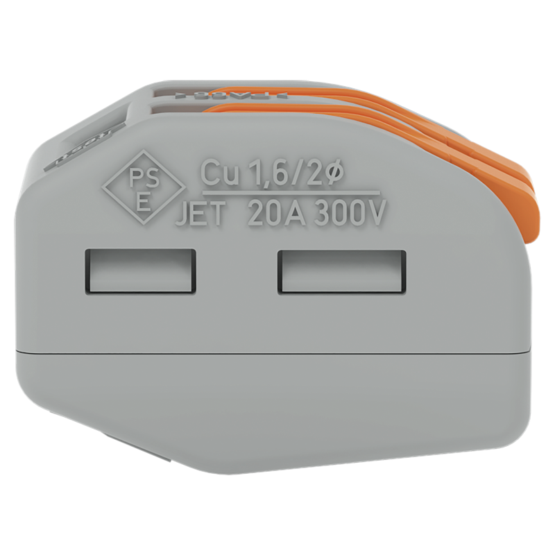 WAGO Borne à fiche CLASSIC 2x 0.08-4mm2 avec levier de commande gr/or UE 10 pcs.
