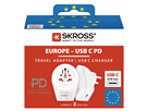 SKROSS Adaptateur de voyage Monde - Europe + 1xUSB-C 3 pôles max. 16A bl