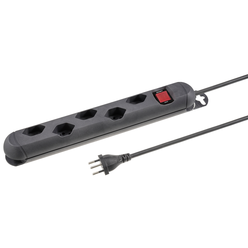 Presa multipla STRONG 5xT13 3m con interruttore e magneti sw