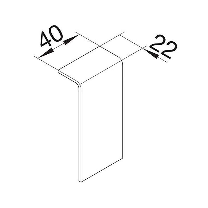 Parement de coupe 20x80 pour canal de plinthes SL20080 blanc