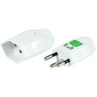 Spina+Presa 'Lock' T12/T13 bianco con interruttore