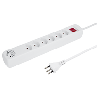 Steckdosenleiste POWER EASY 6xT13 + 1xUSB-A + 1xUSB-C PD 1.5m mit Schalter ws