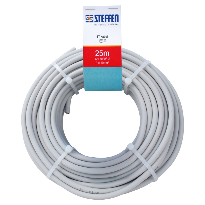 Cavo TT 3x1.5mm² LNPE grigio anello 25m