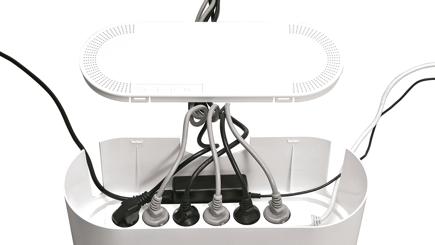 D-Line Gestione dei cavi Design Box bianco 410x165x135mm