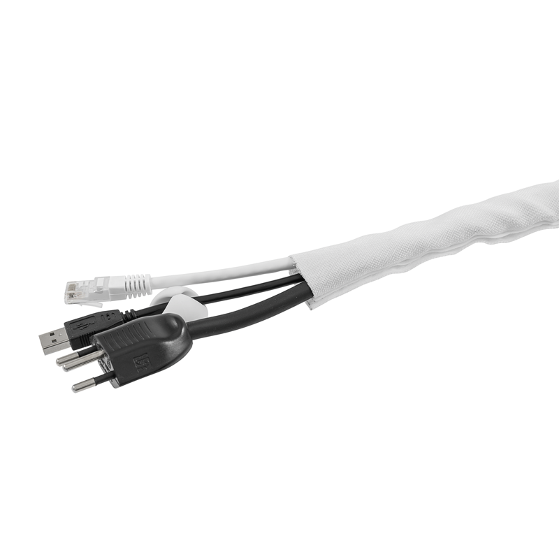 FAST COVER Kabelschlauch mit Klettverschluss weiss 1.8m