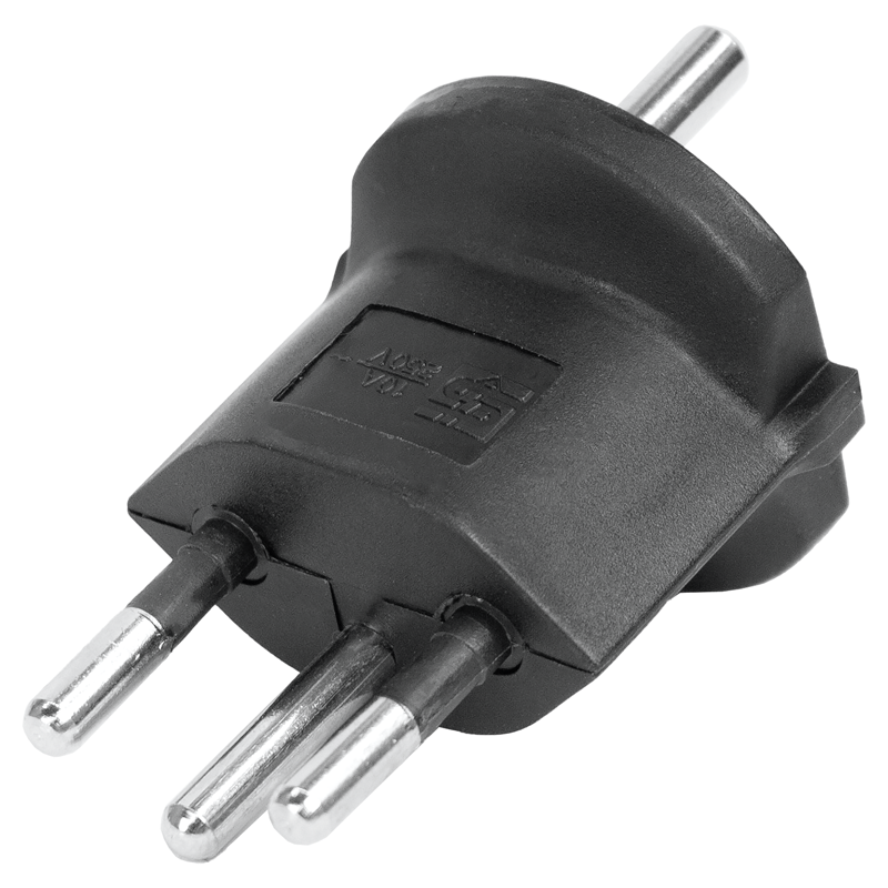 FIX Adapter Deutschland CEE7/7 - Schweiz T12 3-polig sw