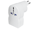 Reiseadapter World - Europa/Schweiz + 1xUSB-A 3-polig max. 10A mit Sicherung ws