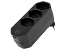 Mehrfachadapter MANTA 3xT13 + 1xUSB-C PD drehbar 320° sw