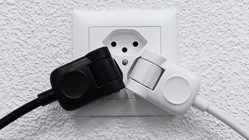 Rallonge électrique et fiche pliante Td 3G1.0mm² 1m T12-T13 IP20 bl
