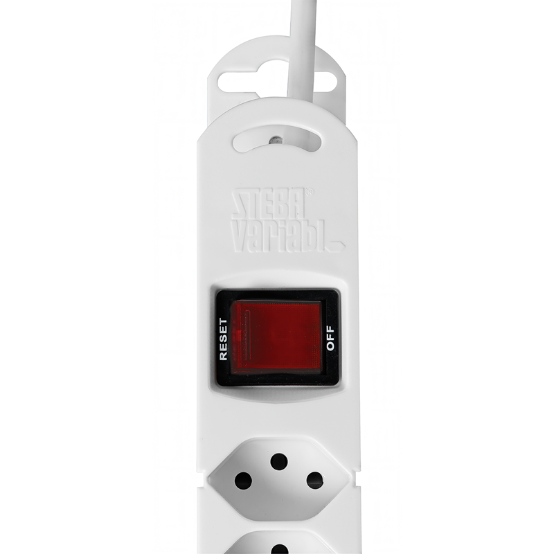 Steckdosenleiste VARIABL 6xT13 3m mit Schalter + Dreh-Winkelstecker MISTER T ws