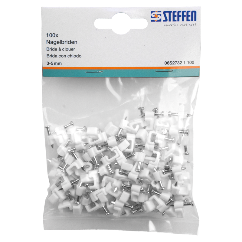 Brida con chiodo 3-5mm bianco 100 pzi.