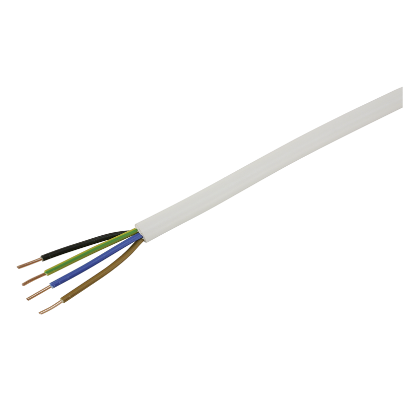 TT Kabel 4x1.5mm² 2LNPE weiss Spule mit 33m