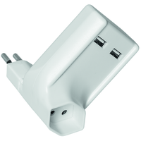 Chargeur 2xUSB-A 5V/2.1A + 1xT13 rotatif 270° bl