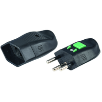 Spina+Presa 'Lock' T12/T13 nero con interruttore