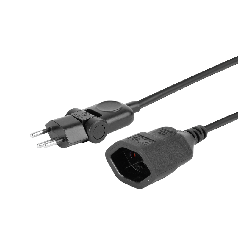 Verlängerungskabel mit Klappstecker Td 3G1.0mm² 0.5m T12-T13 IP20 sw