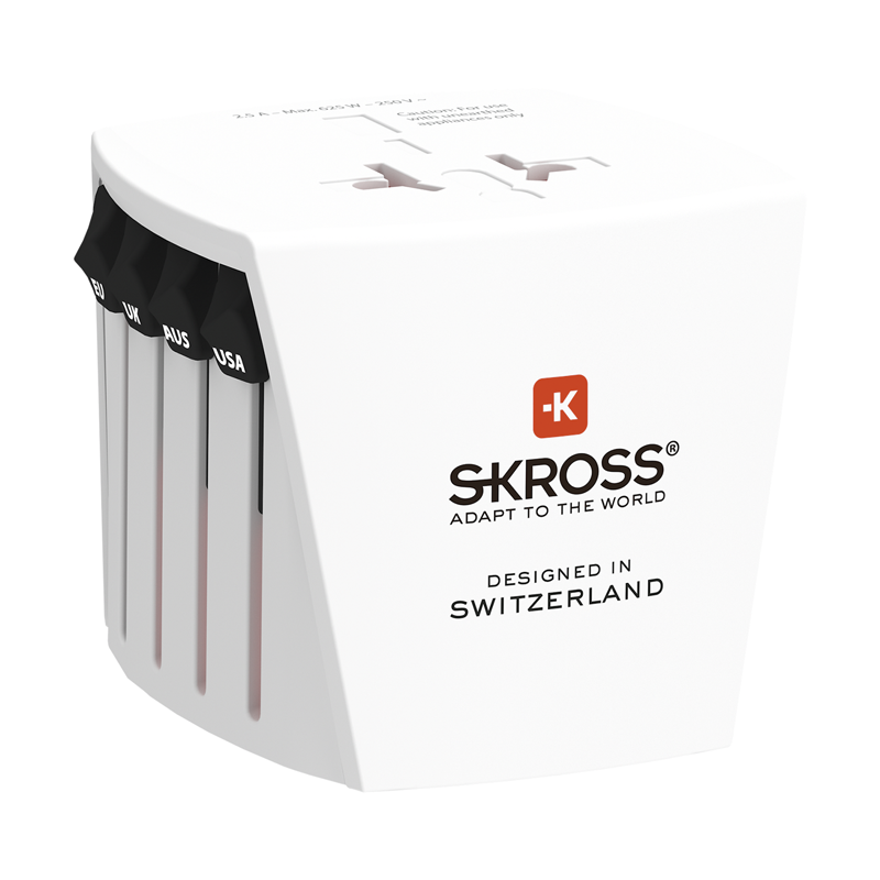 SKROSS Reiseadapter MUV MICRO World - World 2-polig max. 2.5A mit Sicherung ws