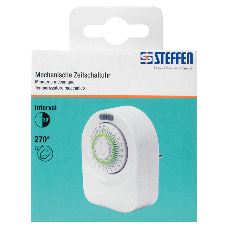 Timer meccanico 24h / intervallo di commutazione 30min / spina girevole 270° bi