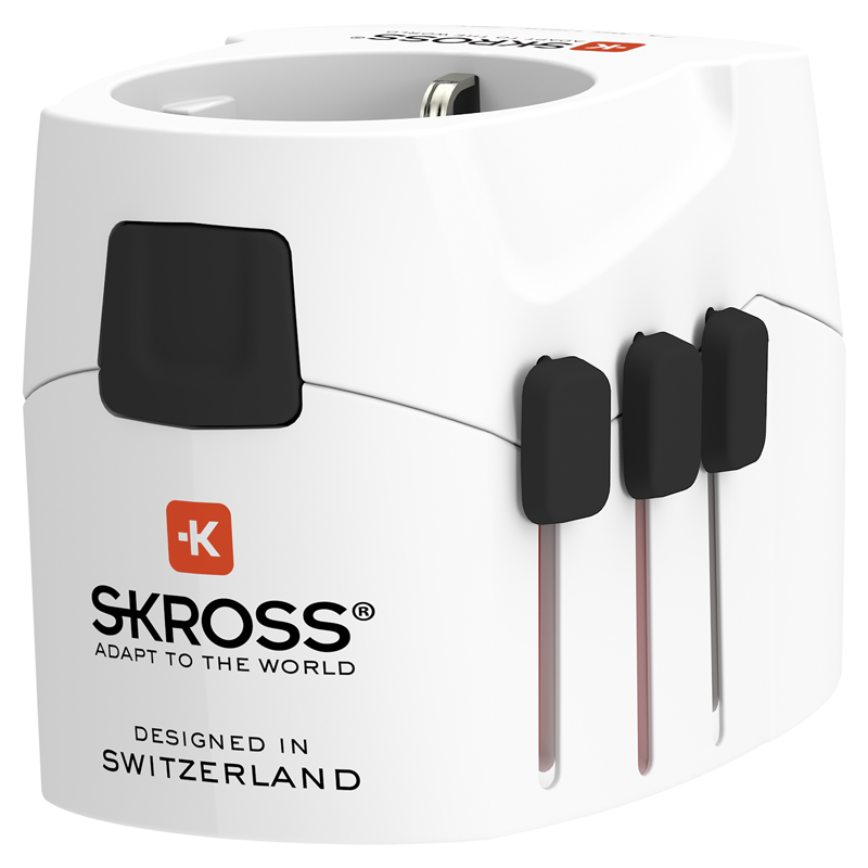 SKROSS Adapt. de voyage PRO Monde - Monde + 2xUSB-A 3 pôles max. 7A avec fusible