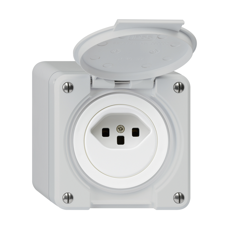ROBUSTO Presa app. umido 1xT23 (16A/250V) IP21 gr