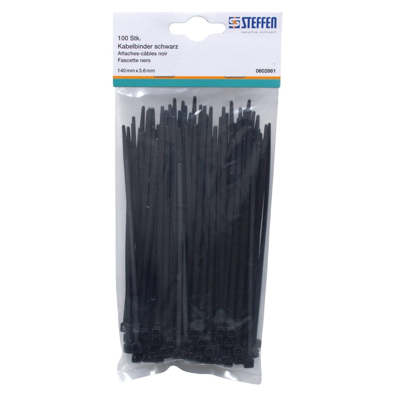 Fascette nera 140mm x 3.6mm 100 pz.