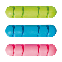 Kabelclip Multi, Set mit 3 Stück in blau, grün und pink