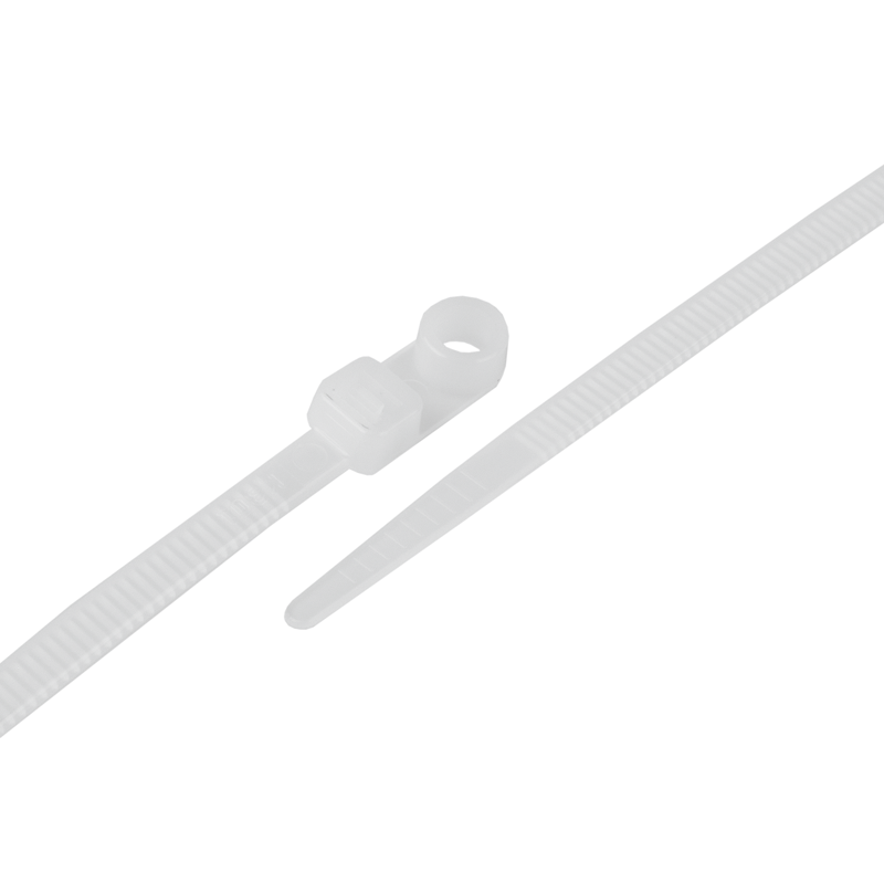 Attaches-câbles avec trou de vis nature 300mm x 4.8mm, Pack à 100 pcs.
