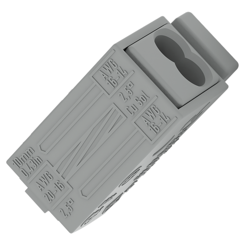 WAGO Leuchtenklemme 0.5-2.5mm², 2-polig ws VPE 15 Stk.