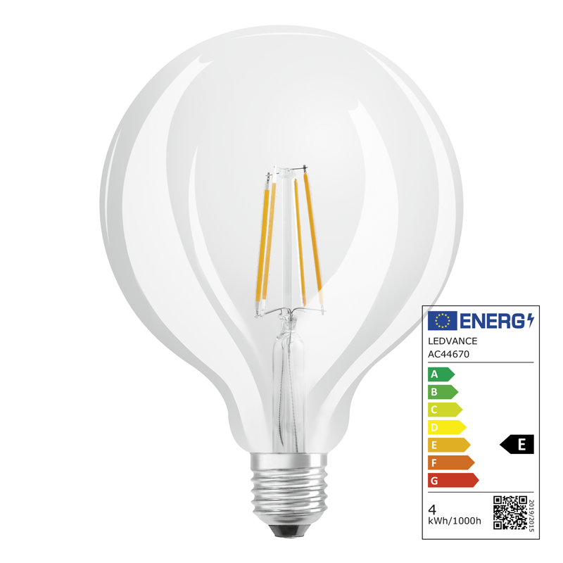 Osram LED Star Retrofit Classic Globe E27 240V 4W 470lm klar WW