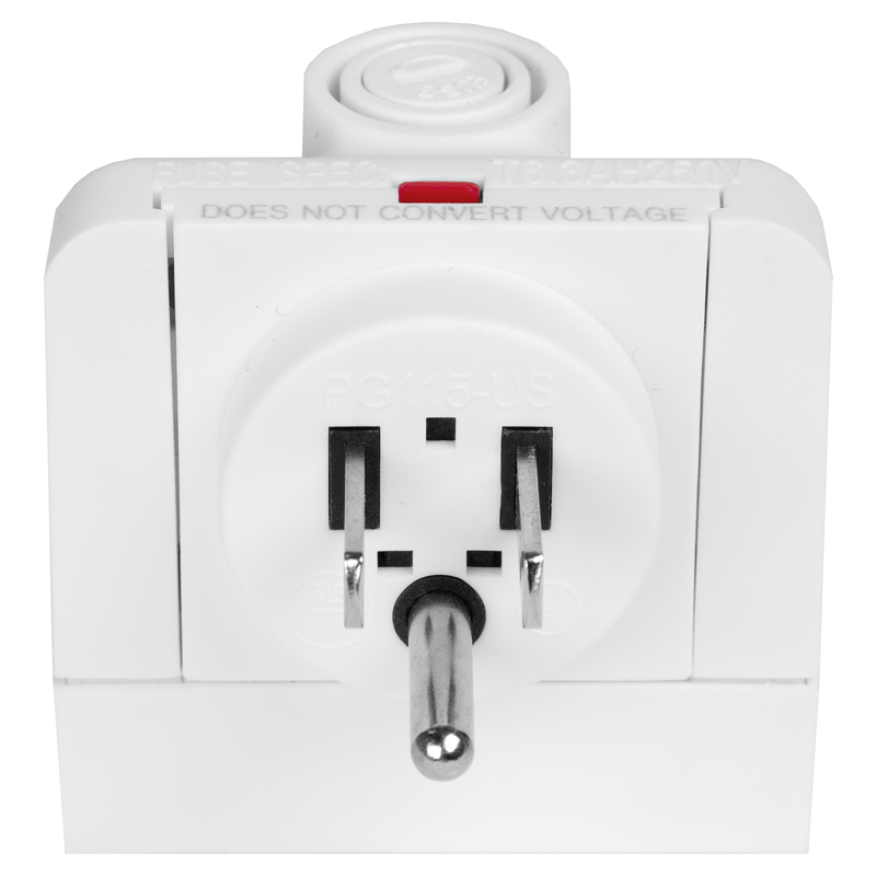 Adaptateur de voyage Suisse - USA 3 pôles max. 6.3A avec fusible bl