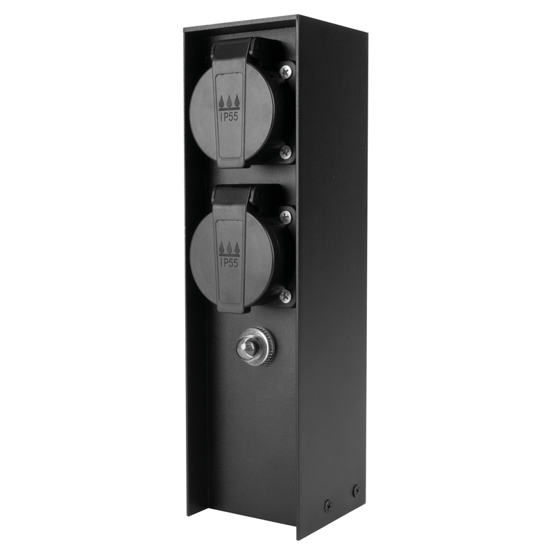 GardenLine Steckdosensäule 2xT13 IP55 mit Überstromschutzschalter