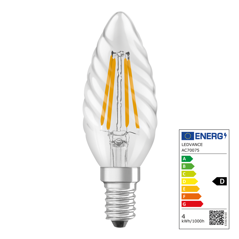 Osram LED Star Retrofit Classic BW E14 240V 3.4W 470lm  WW