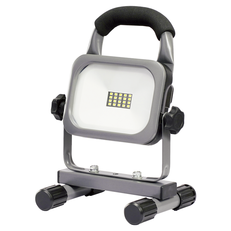 WORKLIGHT Projecteur LED à accu 15W avec poignée et support, gris