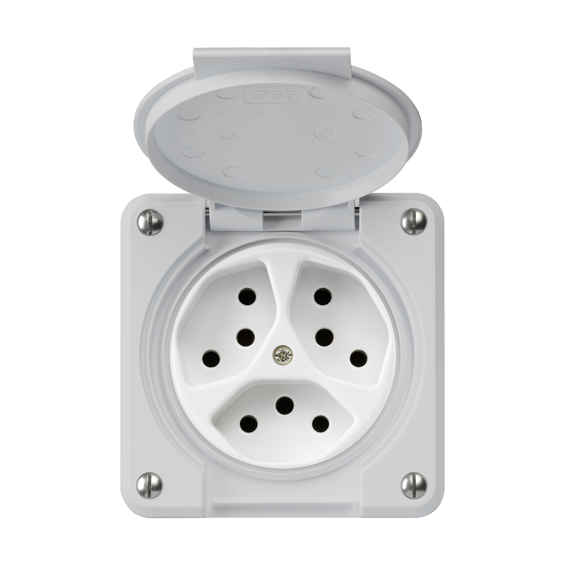 ROBUSTO Presa da inc. umido 3xT13 QuickConnect IP21 gr