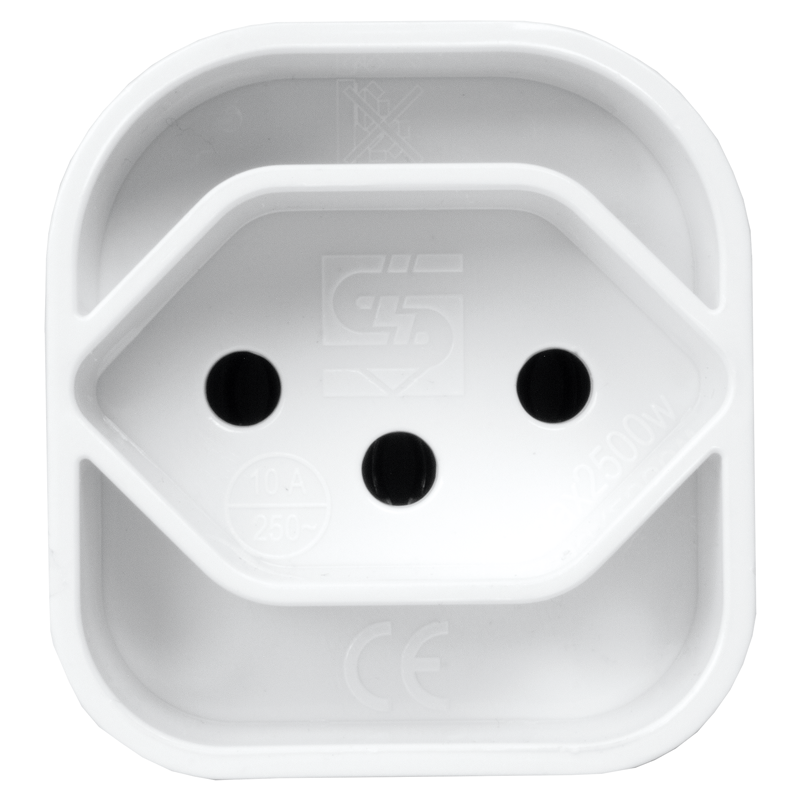 Reiseadapter Schweiz - UK 3-polig max. 10A mit Sicherung ws