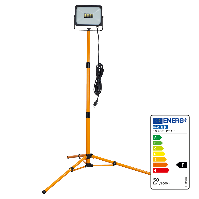 Proiettore a LED WORKLIGHT 50W giallo supporto telescopico 5m