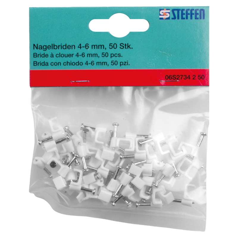 Brida con chiodo 4x6 bianco (2x1.0) 50 pzi.