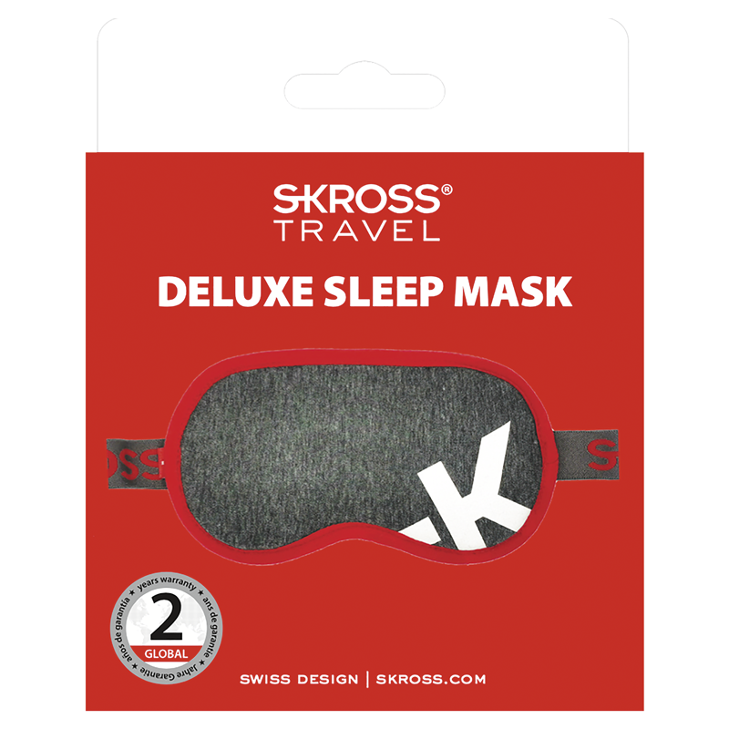 SKROSS Deluxe Masque de sommeil ''gris foncé avec K blanc''