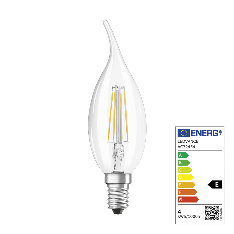 Osram LED Star Retrofit Classic BA E14 240V 4W 470lm WW